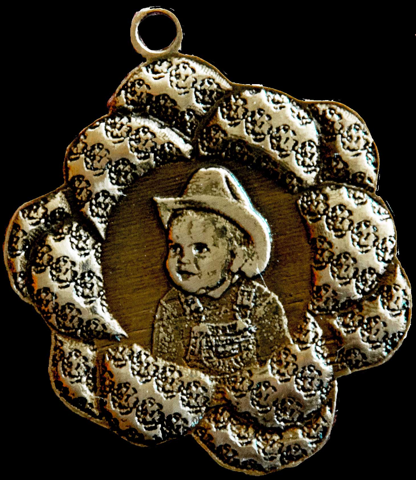 Bronze Jewelry Pendant with a flower frame