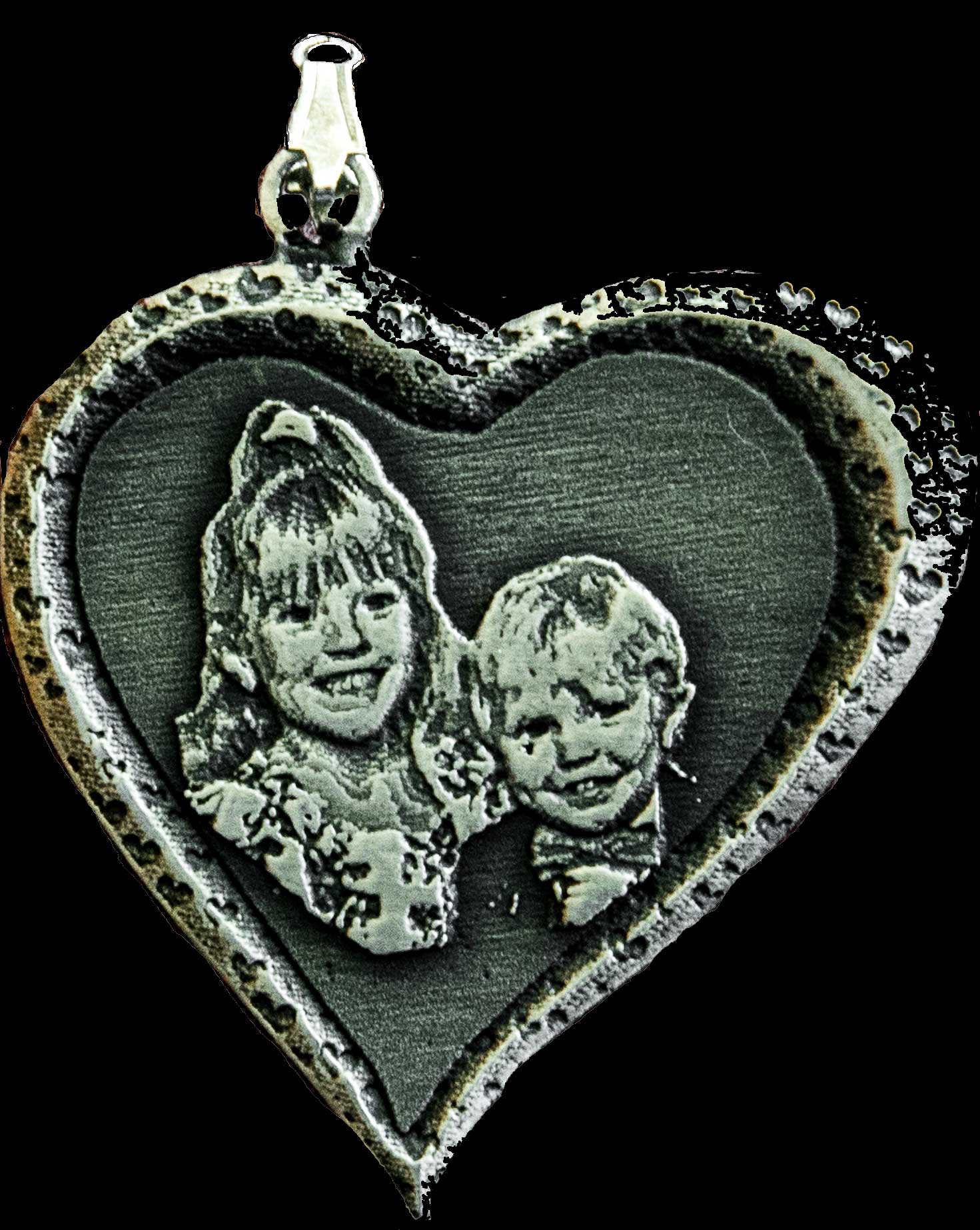 Bronze Jewelry Pendant with a heart frame
