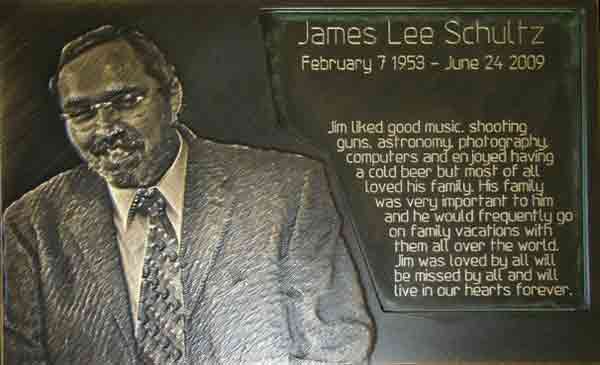 Bronze Plaque of James Shultz with Engraving